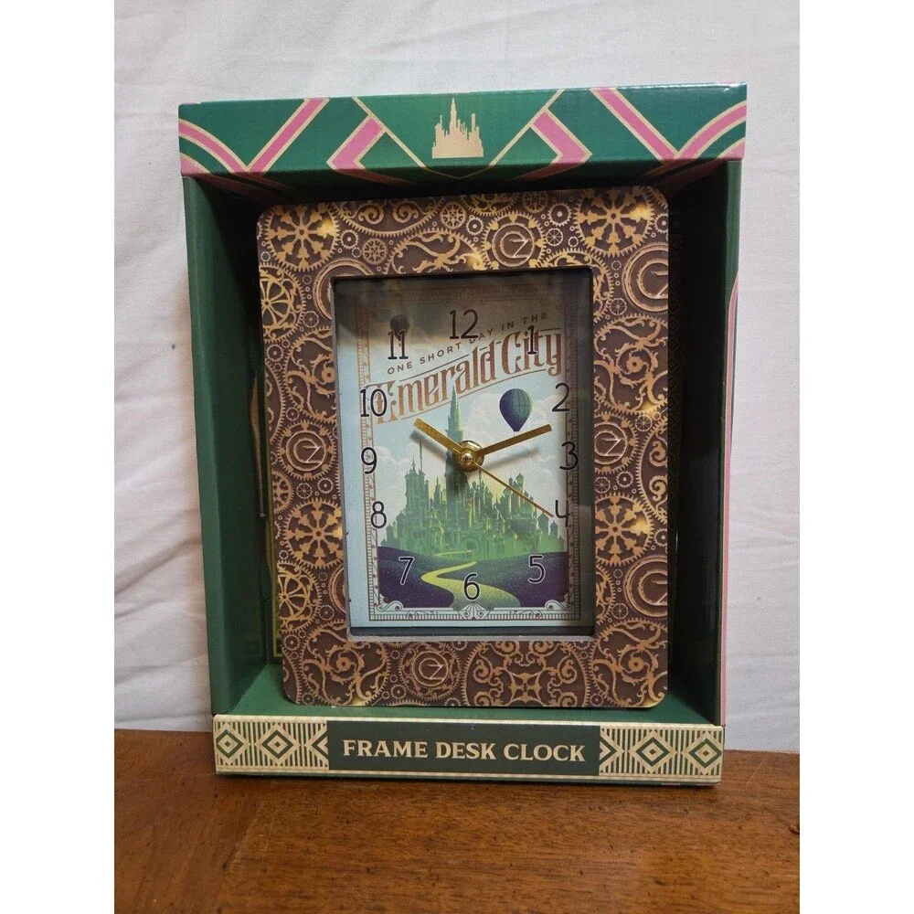 Wicked Emerald City Desk Clock Frame Steampunk Wizard of Oz NIB Rare Decor 8”